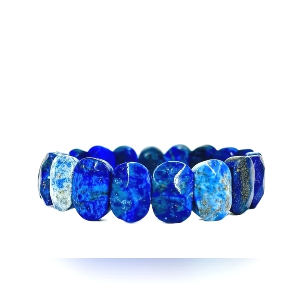 1pc 100% Natural Lapis Lazuli Stone Stretch Bracelet September-Birthstone